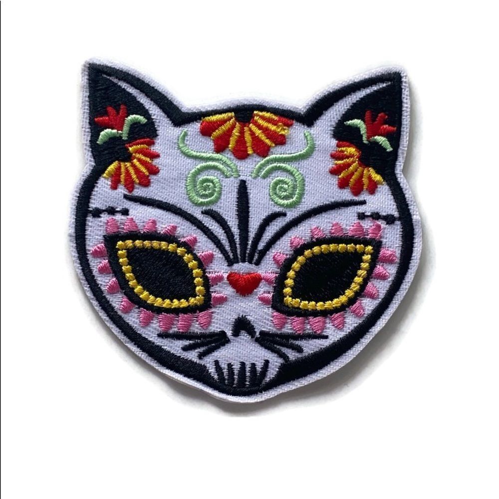 Sugar Skull Kitty Embroidered Patch